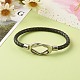 Braided Imitation Cowhide Leather Cord Bracelets for Couple BJEW-JB06443-36