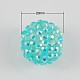 5 pcs ab couleur rondes perles strass morceaux de résine bubblegum à billes X-RESI-S253-20mm-GAB20-1