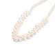 Collar de babero de perlas naturales de grado a para mujeres adolescentes NJEW-JN03736-3