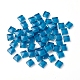 モザイクガラスタイル  染色正方形片  家の装飾やdiyの工芸品  スチールブルー  9.5x9.5x4~4.5mm  約300個/袋 GLAA-D091-08-1