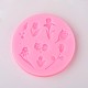 Stampi in silicone fai da te design per fiori rosa X-AJEW-L054-17-1