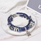 Natural Lapis Lazuli(Dyed) Chip Beads Multi-strand Bracelet BJEW-JB07052-02-2