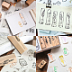 Gorgecraft 8 pièces vintage en bois tampons en caoutchouc timbres floraux bricolage scrapbooking fabrication de cartes décoration DIY-GF0001-30-6