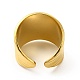 Chapado en iones (ip) 304 anillo de puño abierto texturizado de acero inoxidable para mujer RJEW-E070-01G-3