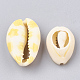 Printed Natural Cowrie Shell Beads X-SHEL-S274-03-3