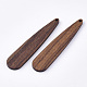 Grands pendentifs en bois de noyer non teint WOOD-T023-03-2