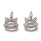 Brass Micro Pave Clear Cubic Zirconia Charms ZIRC-B002-55-3