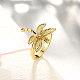 Trendy Gold Plated Dragonfly Brass Cubic Zirconia Finger Rings RJEW-BB01644-8G-3
