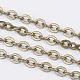 Brass Flat Oval Cable Chains CHC025Y-01-AB-NF-1