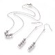 304 Edelstahl-hängende Halsketten und Ohrringe Schmuck-Sets SJEW-JS00995-1