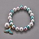 Kunststoffimitat Perle Stretch Armbänder und Halskette Schmuck Sets X-SJEW-JS01053-01-6