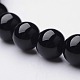Natürliche schwarze Achat Perlen Stretch-Armbänder BJEW-F202-02-2