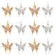 Nbeads 12 pieza cuentas de circonita de latón con forma de mariposa ZIRC-NB0001-30-1