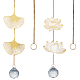 GORGECRAFT 2 Styles Crystal Sun Catchers Hanging Metal Lotus Ginkgo Leaf Pendant Rainbow Prisms Ball for Home Office Indoor Window Decoration Accessories Outdoor Porch Garden Hanging Ornaments HJEW-WH0021-33-1