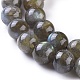 Labradorita natural hebras de perlas reronda G-I156-01-10mm-5