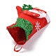 クリスマスの靴下をぶら下げ布  スパンコール付き  キャンディーギフトバッグ  クリスマスツリーの装飾用  雪だるま  レッド  265x195x30mm HJEW-B003-09-3