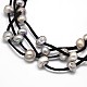 Collares de múltiples hilos de perlas de lujo para mujer NJEW-L345-N07-2