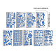 Benecreat9スタイルのスチールカッティングダイステンシル  DIYスクラップブッキング/フォトアルバム用  装飾的なエンボス印刷紙のカード  混合模様  10.1x17.7x0.05cm  9スタイル  1個/スタイル  9個/セット DIY-BC0002-76A-2