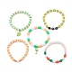 Ensembles de bracelets extensibles heishi en perles d'eau douce et en argile polymère faits à la main pour la saint patrick BJEW-JB08768-7