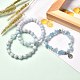 Ensemble de bracelet extensible en perles d'aigue-marine naturelle pour homme femme fille cadeau BJEW-JB06709-5