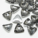 ポイントガラスラインストーンカボション  バックメッキ  多面カット  三角形  ブラックダイヤモンド  9.5x10x4mm RGLA-T087-10mm-03-1