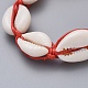 Natürliche Kaurimuschel geflochtene Perlen Armbänder BJEW-JB05057-02-3