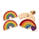 4 pin de esmalte de arcoíris de corazón de 2 estilos. JEWB-FS0001-03-3