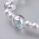 Bracciali per bambini in acrilico trasparente imitato perla imitazione BJEW-JB04575-01-2