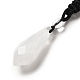 Collana con pendente in cristallo di quarzo naturale a cono con corda in nylon per donna G-H286-08D-4