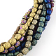Electroplated Matte Non-magnetic Synthetic Hematite Beads Strands G-R259-48-1