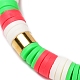 Handgemachte Heishi-Perlen-Stretch-Armbänder aus Fimo BJEW-JB05902-09-3