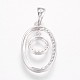 925 Sterling Silver Micro Pave Cubic Zirconia Pendants STER-F044-05P-2