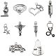 PandaHall 120pcs Antique Silver Medical Nurse Charms Stethoscope Syringe Nurse Cap Hat Charms for Jewelry Making Crafting Findings Accessory for DIY Necklace Bracelet PALLOY-PH0013-16AS-1