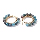 Round Natural Apatite Wire Wrapped Big Hoop Earrings for Women EJEW-TA00048-04-5
