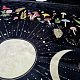 ベルベット生地  タロットデスク用生地  月とキノコの模様の正方形  カラフル  640x640mm ZODI-PW0005-03-3