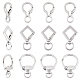 WADORN 12Pcs 3 Style Alloy Spring Gate Ring FIND-WR0001-92-1