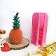 3D パイナップル DIY シリコンキャンドルモールド  アロマセラピーキャンドル型  香りのキャンドル作り型  ショッキングピンク  7.7x7.8x15.2cm PW-WG80681-01-2
