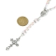 Glass Pearl Rosary Bead Necklace NJEW-TA00082-01-4
