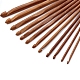 12 aiguilles à tricoter en bambou carbonisé PW-WG37861-01-2