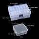 13 個の正方形プラスチックオーガナイザービーズ収納容器  透明  5.4x5.3x2cm  インナーサイズ：5.1x5.05x1.5センチメートル CON-YW0001-36-4