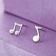 Real Platinum Plated Brass Musical Note Stud Earrings EJEW-EE0002-002-2