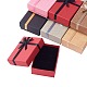 Cajas de joyas de cartón rectangular rellenas de algodón kraft con bowknot CBOX-D028-04-2