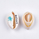 Bedruckte Kaurimuschel Perlen SHEL-S276-10-3