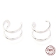 Rhodium Plated 925 Sterling Silver Cuff Earrings EJEW-H124-11P-1