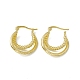 Boucles d'oreilles créoles en corde torsadée double ligne en laiton placage en rack pour femmes EJEW-F294-11G-2