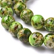 Hebras de perlas de jaspe imperial y turquesa sintéticas ensambladas G-D0006-C02-8mm-03-3