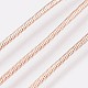 Collares de cadena de serpiente de latón chapado de larga duración NJEW-K112-04RG-NF-2