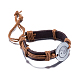 Réglable en alliage de zinc unisexes occasionnels yin-yang et des bracelets en cuir BJEW-BB15589-3