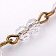 Ручной круглые стеклянные бусы цепи для ожерелья браслеты делает AJEW-JB00069-01-2