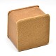 コラム木製アクセサリーリングディスプレイスタンドセット  ベルベットで覆われた  砂茶色  4.5x6.2x6.3cm RDIS-L001-09-4